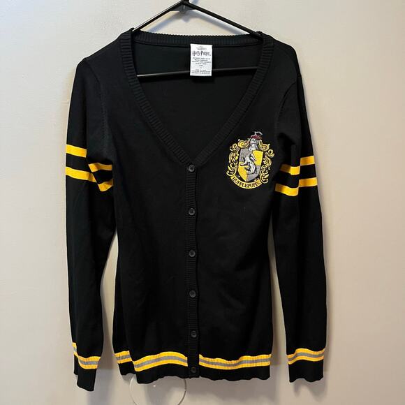 Wizarding World Harry Potter Long Sleeve Button Up Sweater Size S‎ Hufflepuff - Picture 1 of 4